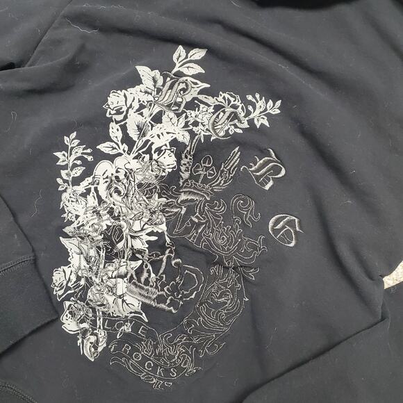 BCBGMaxazria Two Piece Black Embroidered Track Set - Size Medium - Picture 4 of 10